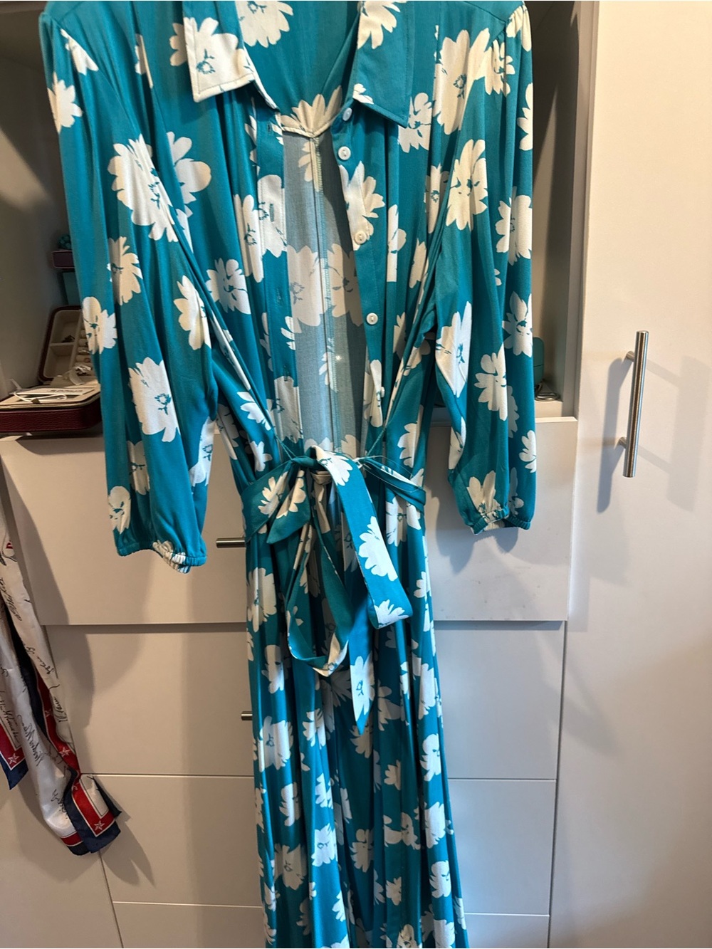 Marks & Spencer Teal Floral Button-Front Maxi Dress